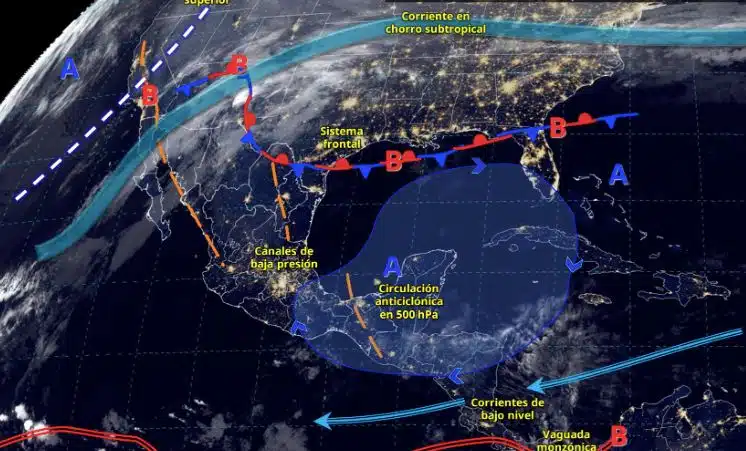 Frente frío le saca la vuelta a México pero apoyará el registro de lluvias en estos estados