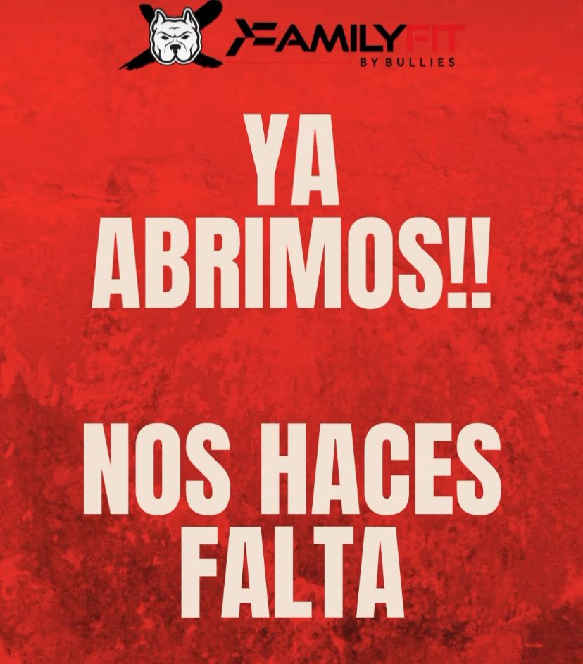Gimnasio clausurado anunciando su apertura.