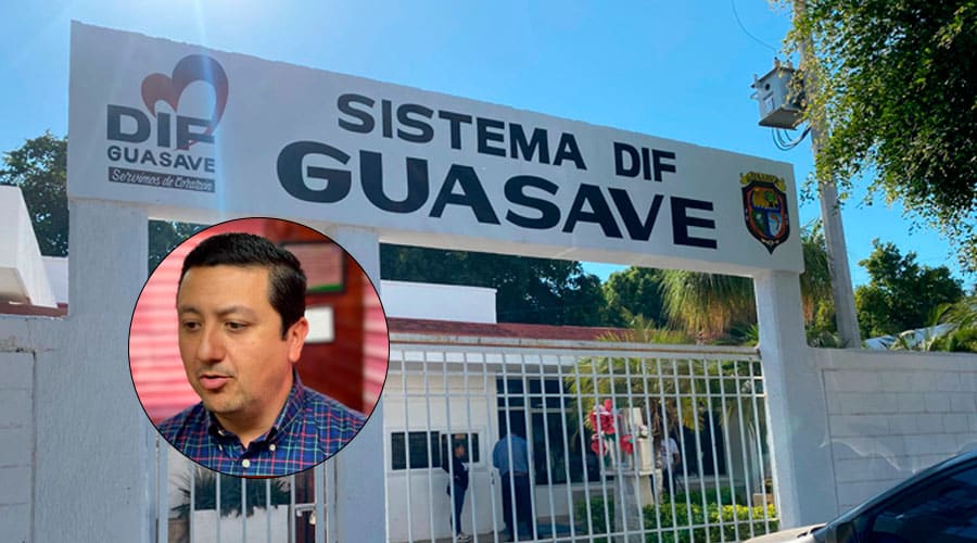 Instalaciones del Sistema DIF Guasave y el secretario del Ayuntamiento de Guasave, Feliciano Valle Sandoval