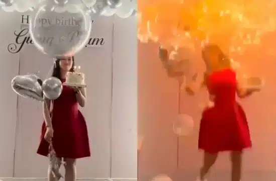 VIDEO: Mujer queda envuelta en llamas tras explosión de globos de helio en su cumpleaños