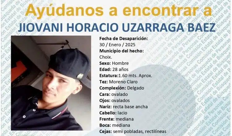 ¡Buscan a Jiovani! Joven desaparece desde hace más de 20 días en Choix