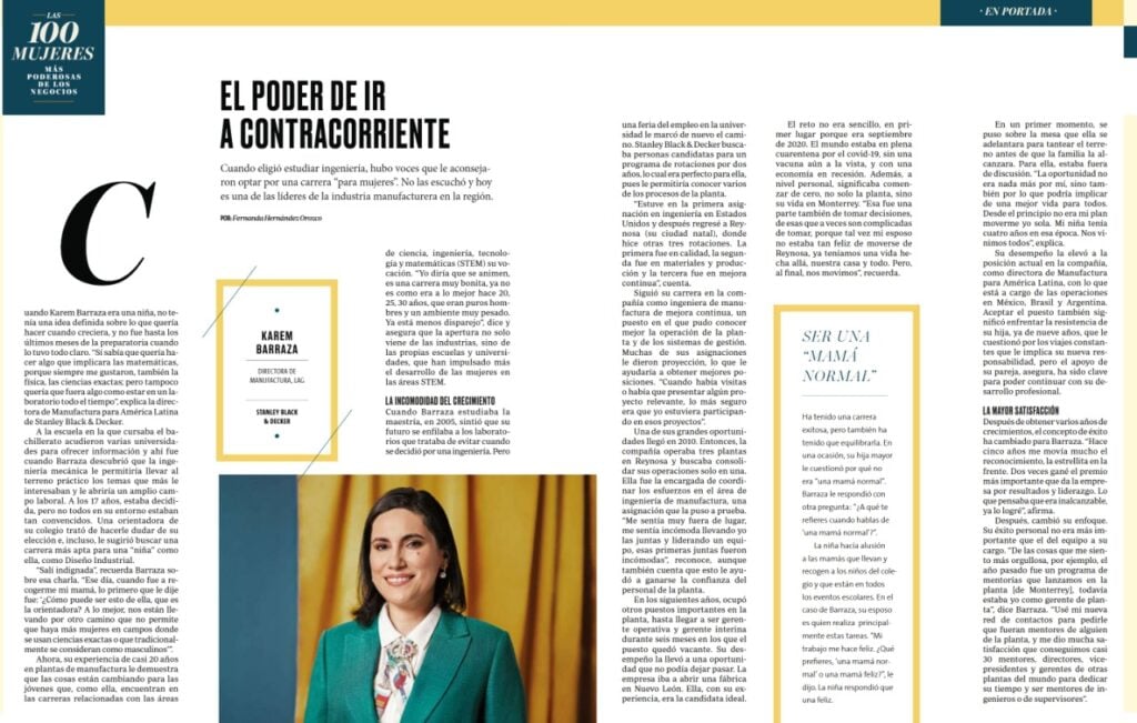 Karen Barraza Mendívil en la revista Expansión.