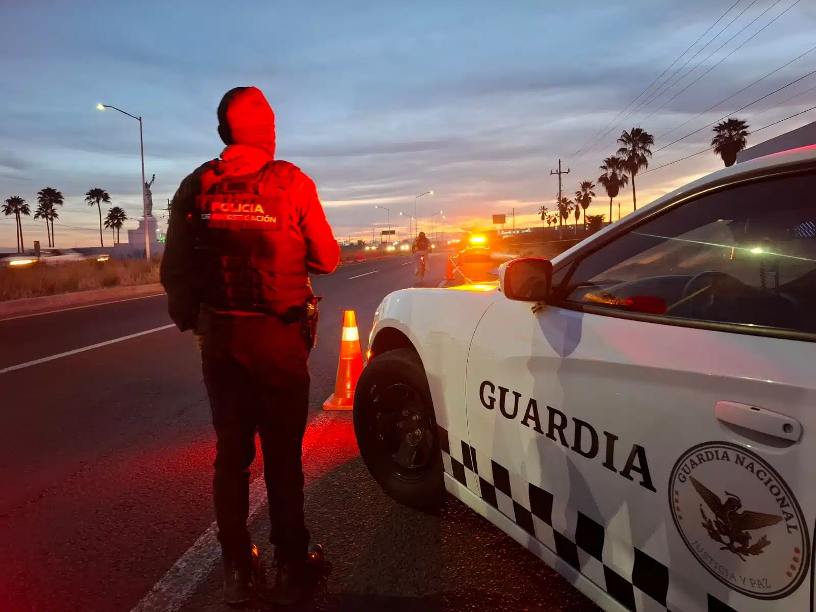 Unidad de la Guardia Nacional en lugar de hallazgo