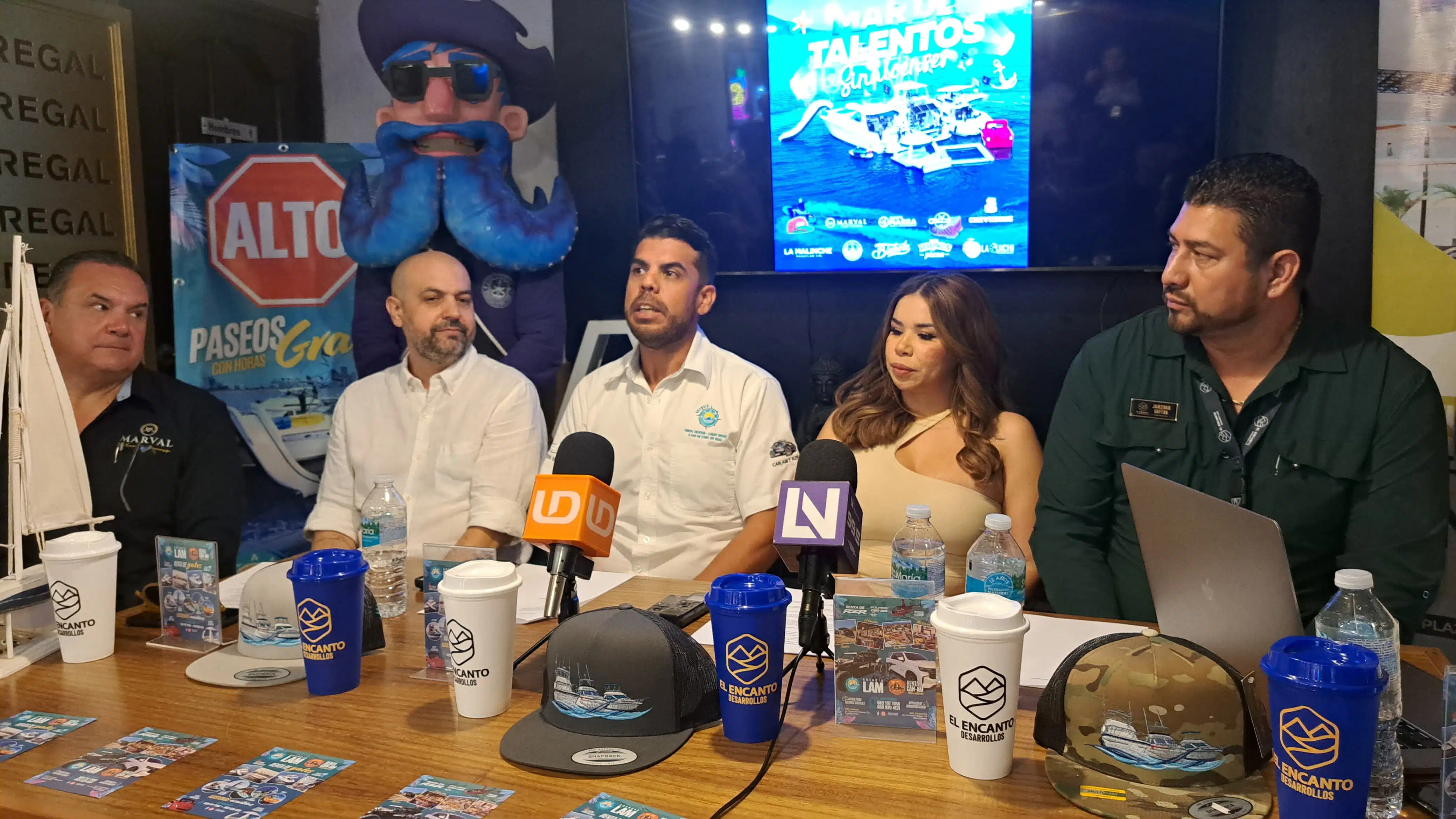 Conferencia de prensa para promocionar el evento Mar de talentos Sinaloenses.