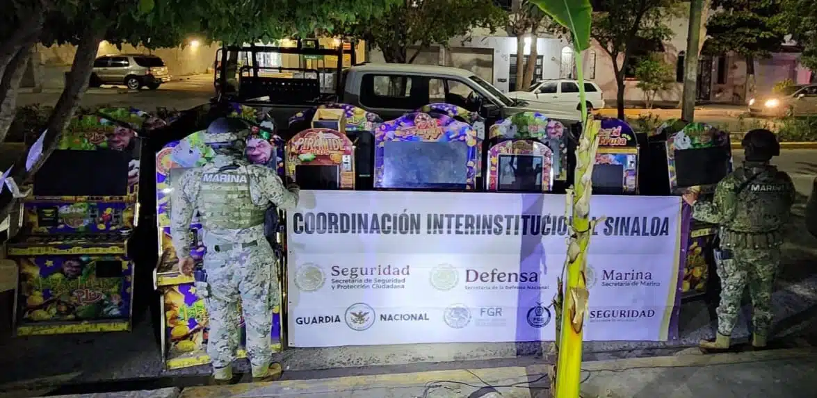 Máquinas tragamonedas aseguradas en Mazatlán