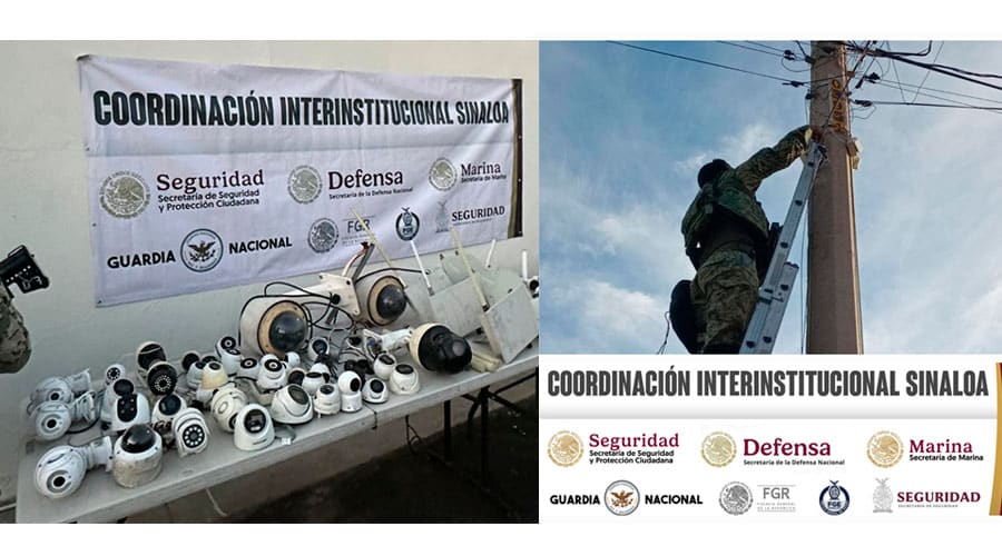 Cámaras y equipo retirado en operativos en Culiacán