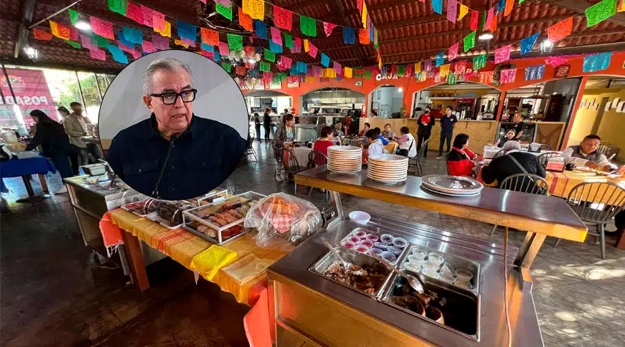 Restaurante en Culiacán y el gobernador del estado de Sinaloa, Rubén Rocha Moya