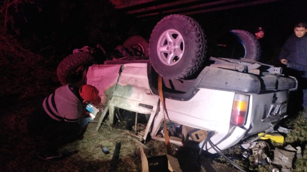 Accidente tipo volcadura en Guasave