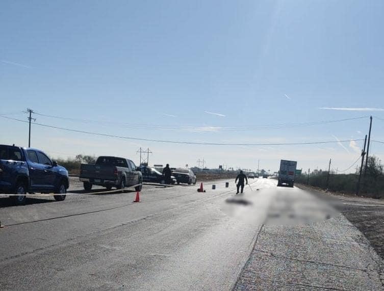 accidente en carretera Internacional México 15 frente a la sindicatura de Adolfo Ruiz Cortines