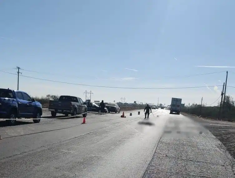 accidente en carretera Internacional México 15 frente a la sindicatura de Adolfo Ruiz Cortines