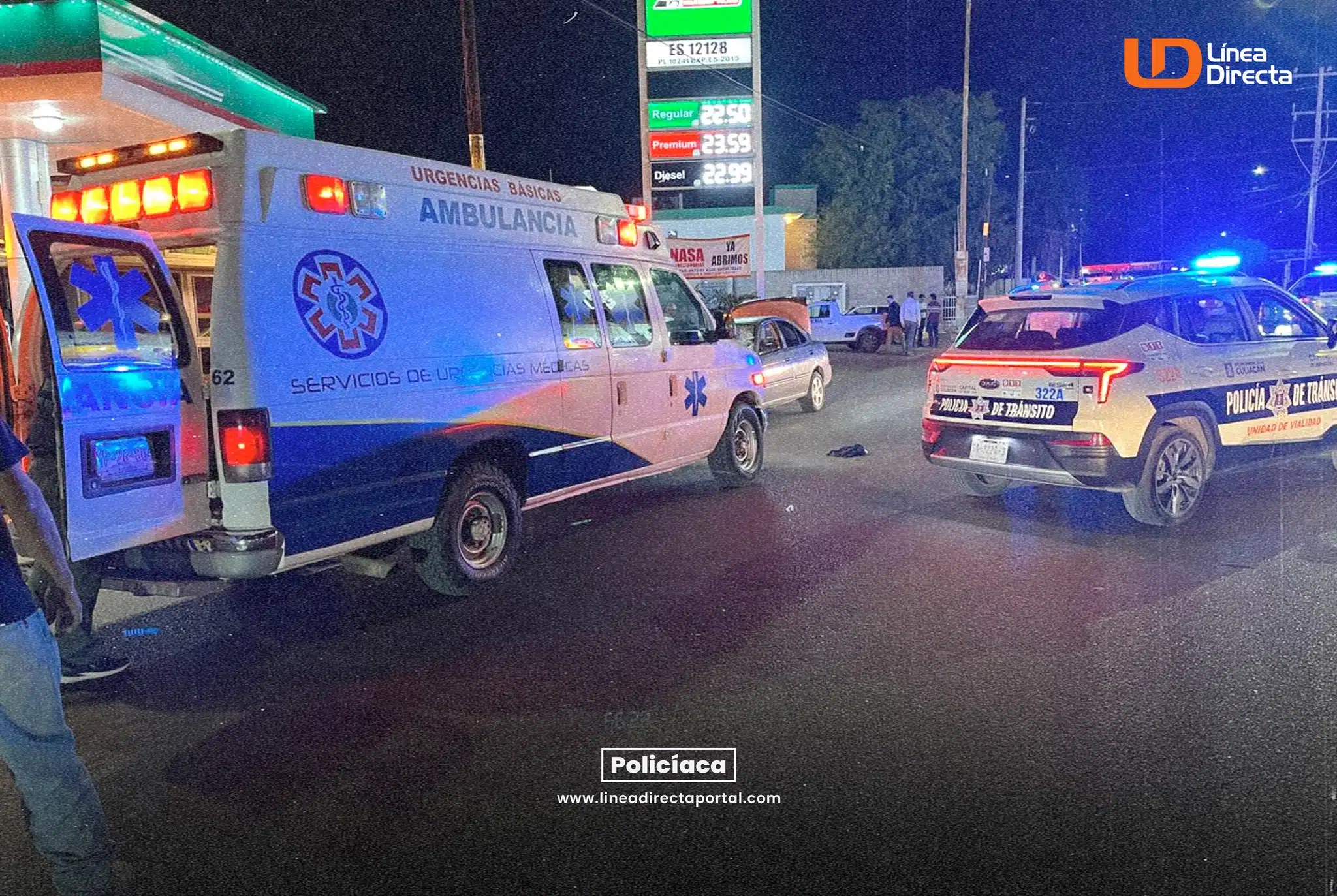 Ambulancia en zona donde ocurrió atropello