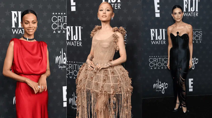 Celebridades en la alfombra roja de los Critics Choice Awards.