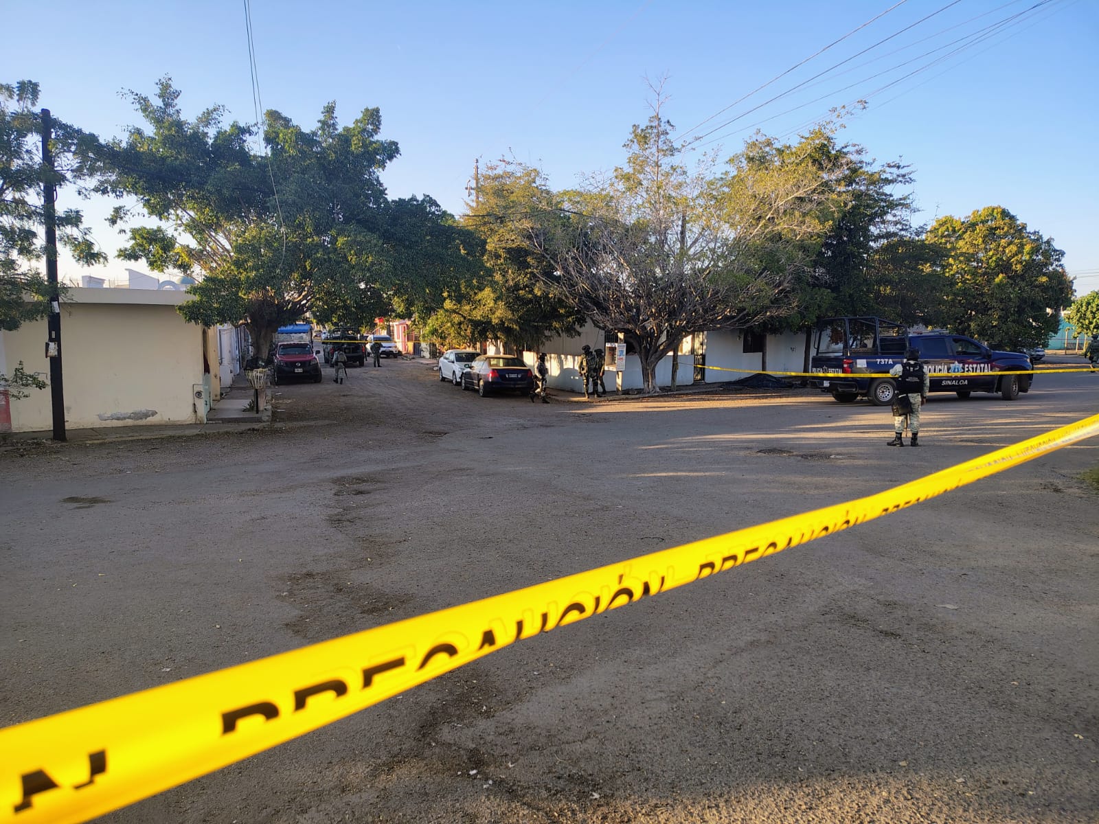 Zona delimitada donde aseguraron casa de seguridad
