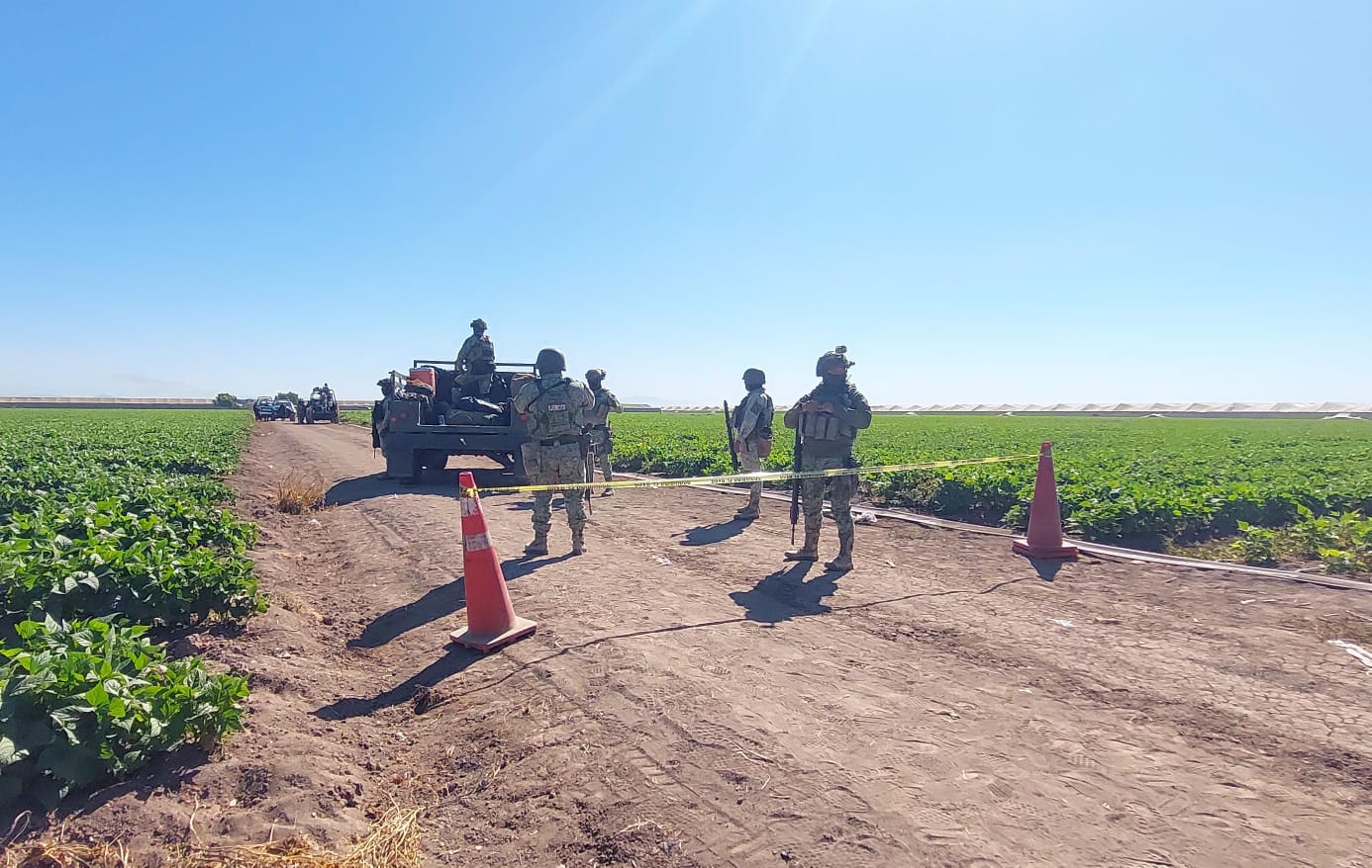 Policía en zona donde se localizo cuerpo de un trabajador agrícola