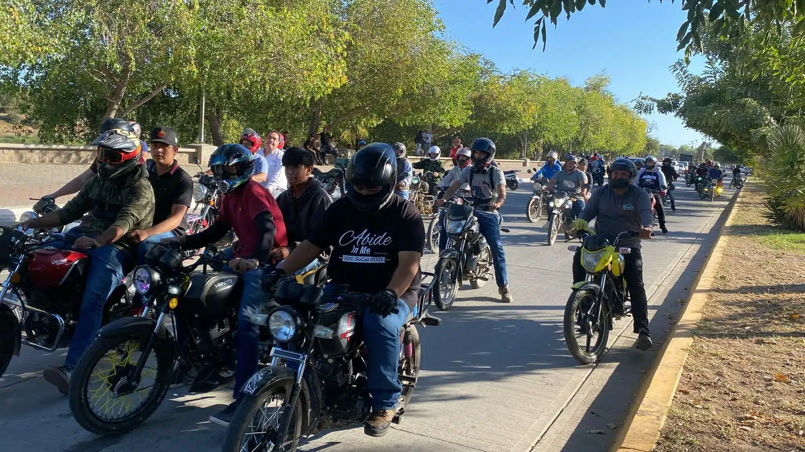 Manifestación de motociclistas en Guasave