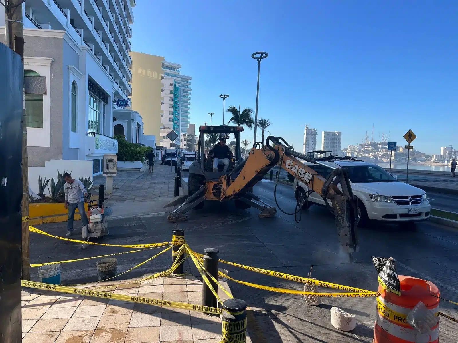 obras en la red de agua potable en Mazatlán