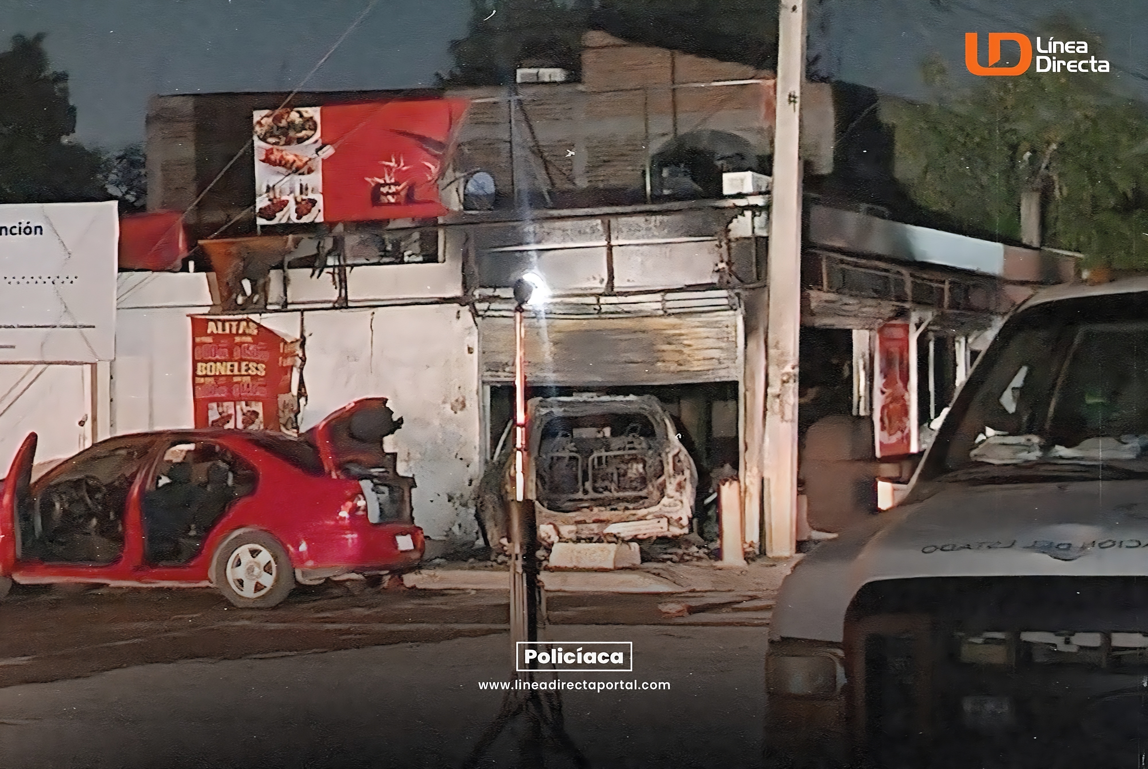 Incendio de autos y negocio de sushis en Culiacán