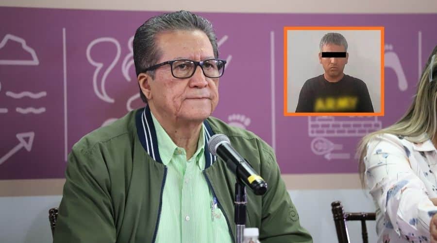 Feliciano Castro Meléndrez (fondo), detenido en Mazatlán (cuadrado)
