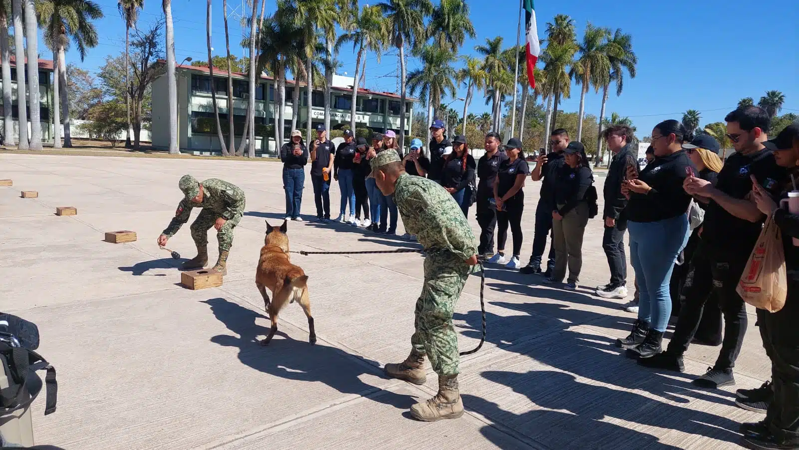 Alumnos de Criminalística de la UAS conocen sobre actividades y equipo del Ejército Mexicano