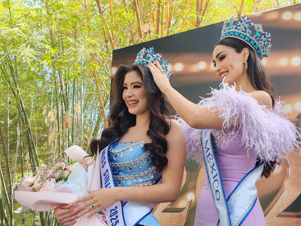 Angela Yuriar siendo coronada como Miss Sinaloa 2025.