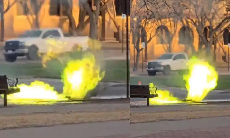 ¡Inquietante! Captan llamas verdes saliendo de una alcantarilla en universidad de Texas: VIDEO