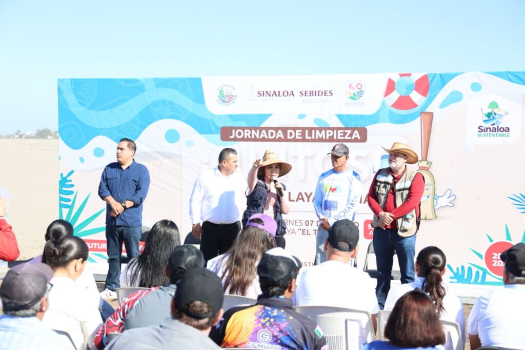 Jornada de limpieza de playas de Sebides se realizó en El Tambor, Navolato