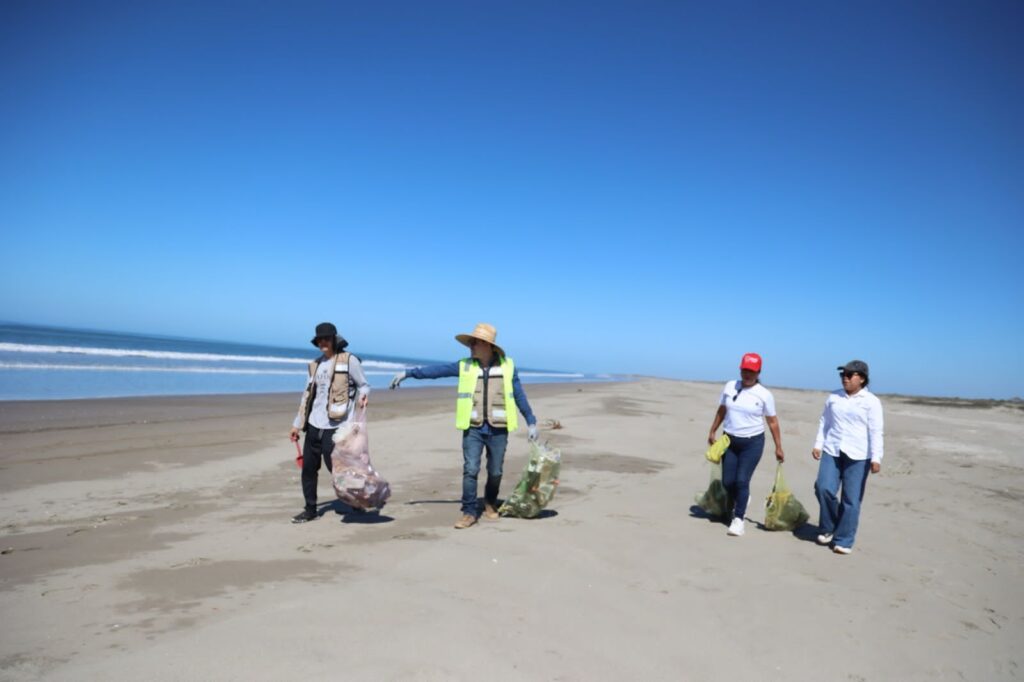 Jornada de limpieza de playas de Sebides se realizó en El Tambor, Navolato