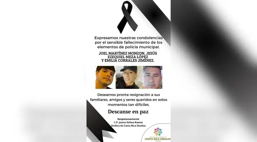 Aviso de las autoridades de Costa Rica sobre 3 cuerpos policiacos que perdieron la vida