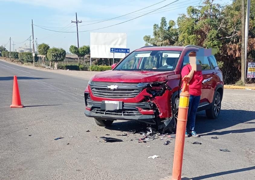 Motociclista resulta lesionado en fuerte choque en Guasave