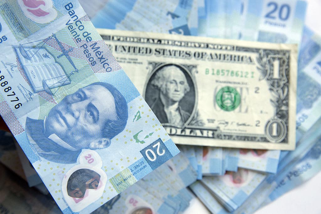 Peso mexicano contra el dólar