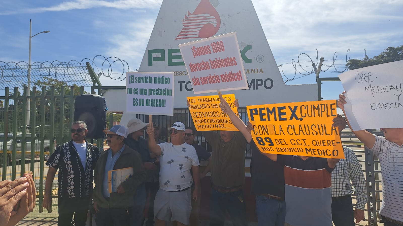 Petroleros en manifestación