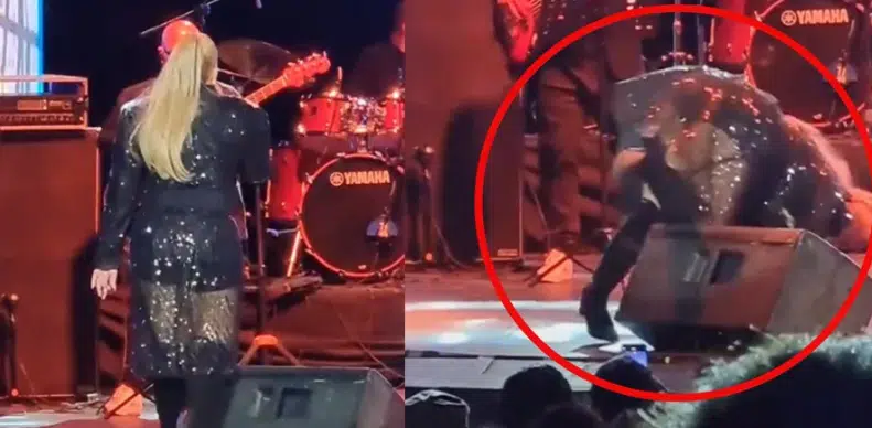 VIDEO: Rocío Banquells sufre aparatosa caída durante concierto en Guadalajara