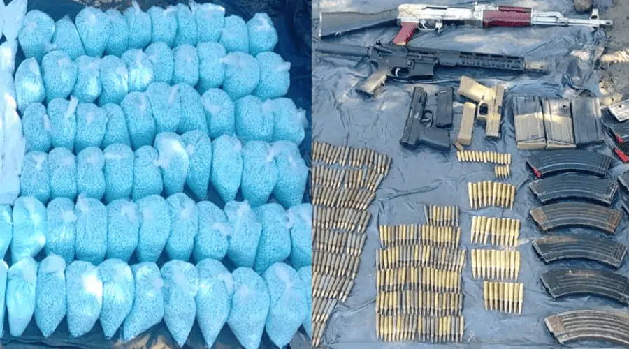 Secretaría de la Defensa Nacional decomisa 8 kg de fentanilo y arsenal en Navolato, Sinaloa