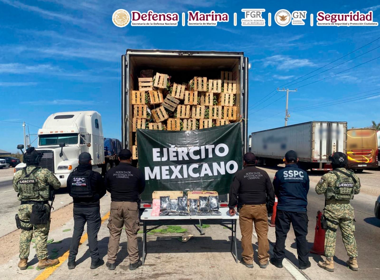Fentanilo de comisado en camión que transportaba nopales