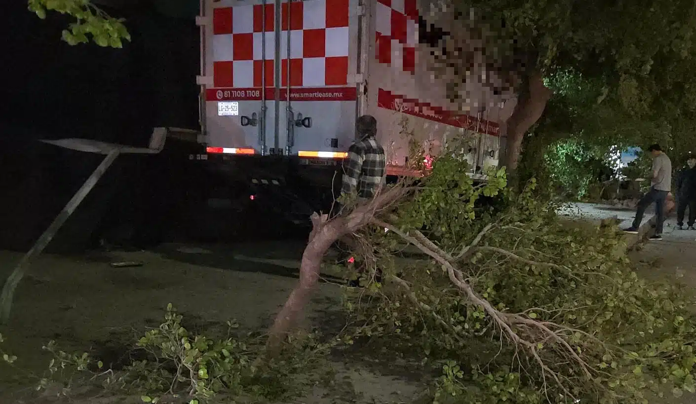 Camión de carga tras accidente