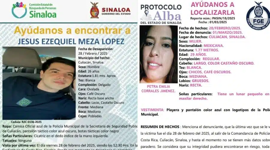 Fichas de búsqueda de policías 