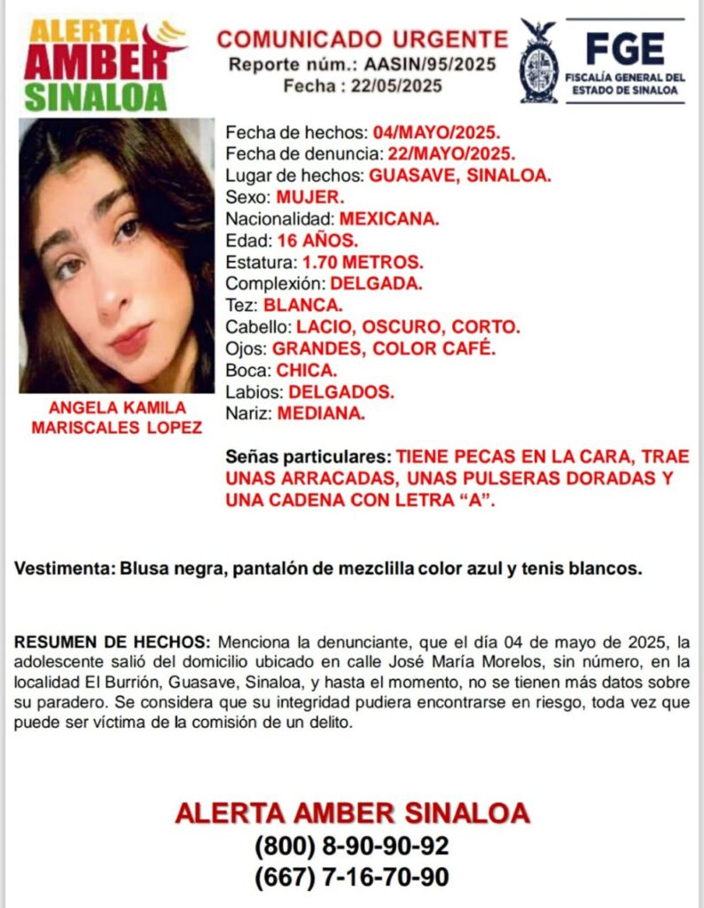 Ficha de búsqueda de Angela Kamila.