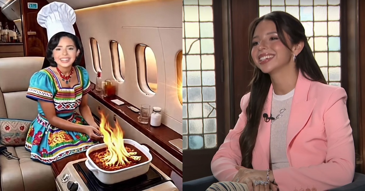Ángela viaja con comal para cocinarle a Nodal en el avión; ¡ni Martha Higareda se atrevió a tanto!
