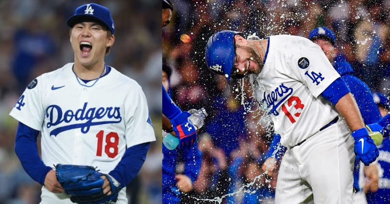 Ángeles Dodgers celebran victoria