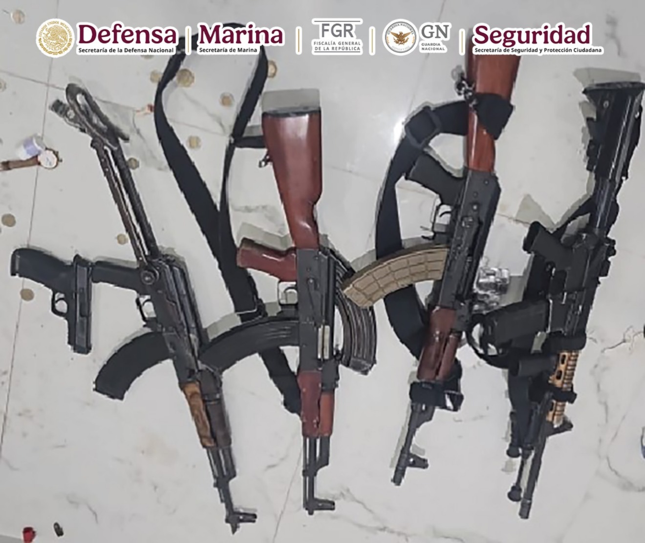Armamento asegurado tras los operativos.