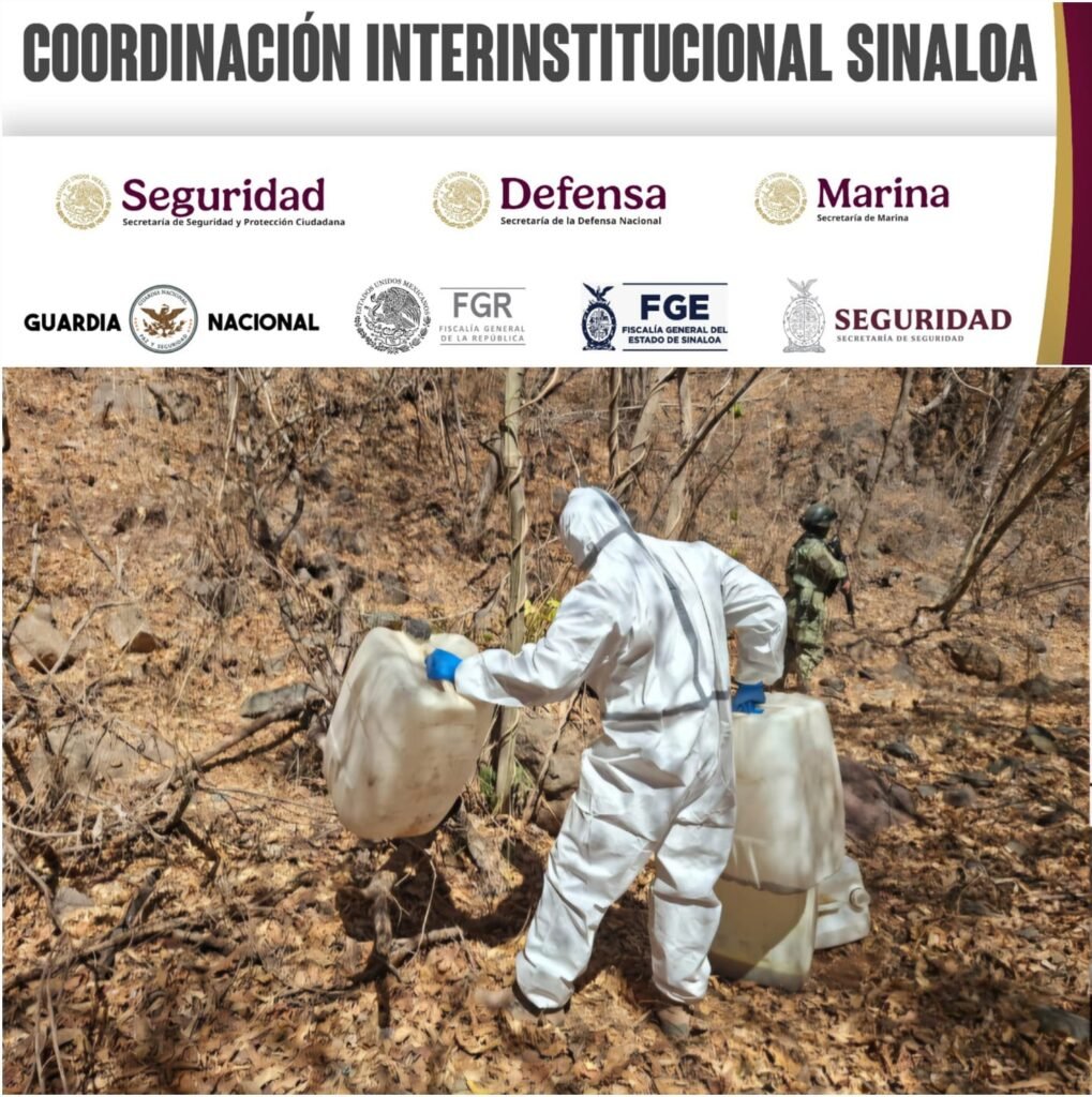 En Culiacán y Elota: SSPE asegura cinco áreas de concentración de químicos para elaborar droga
