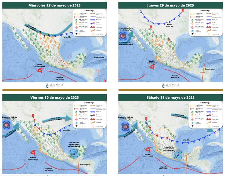 Aviso de pronóstico extendido para México emitido por el SMN