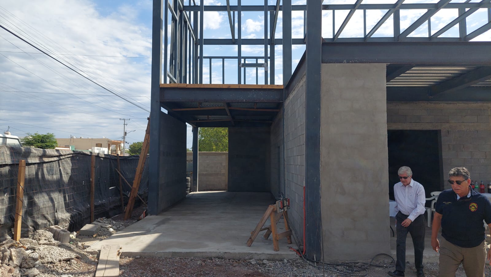 Avances en la construcción de la quinta estación de bomberos en Los Mochis.