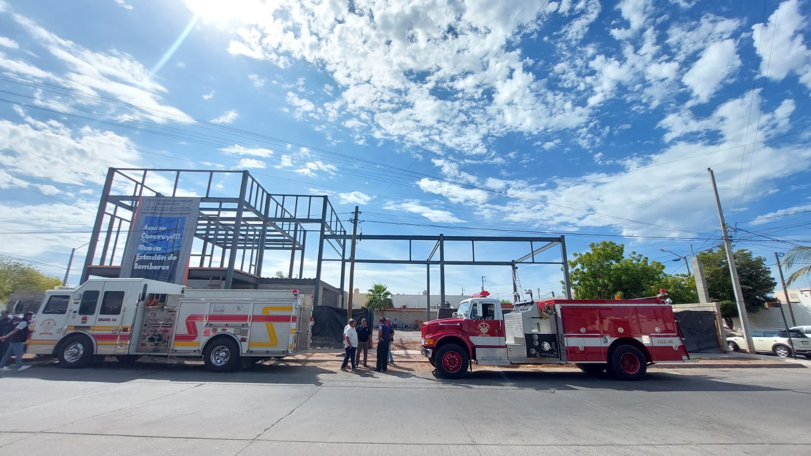 Construcción de la quinta estación de bomberos en Los Mochis.