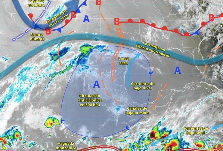 Pronóstico del clima para México este 14 de mayo de 2025.