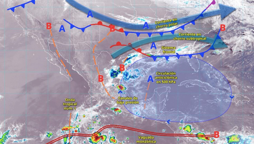Pronóstico del clima para México este 22 de mayo de 2025.