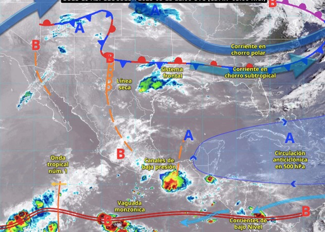 Pronóstico del clima para México este 23 de mayo de 2025.