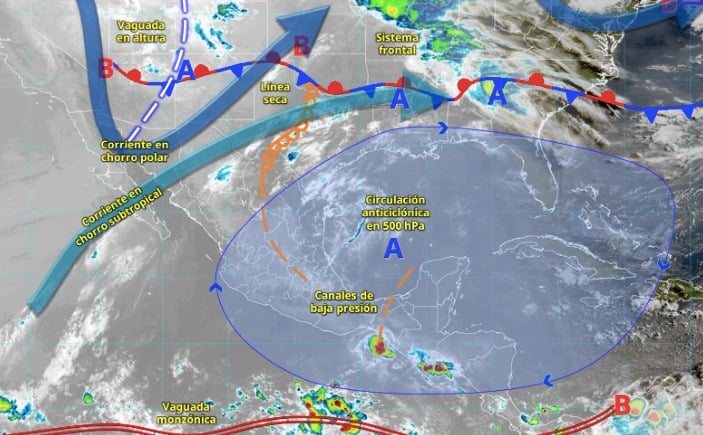 Pronóstico del clima para México este lunes 19 de mayo de 2025.