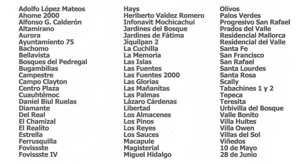 Listado de colonias de Los Mochis que no tendrán agua