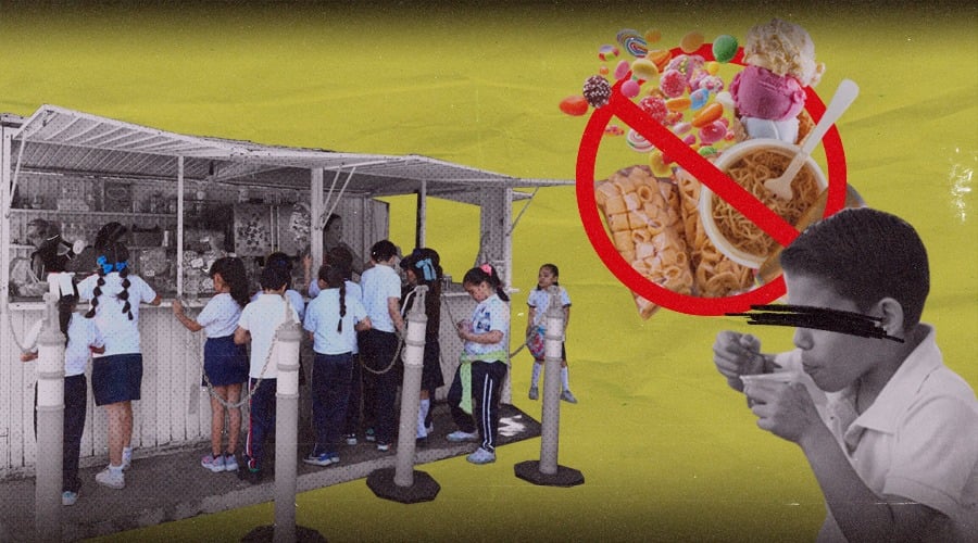 Las papitas, galletas y sopas instantáneas eran lo cotidiano en los planteles.